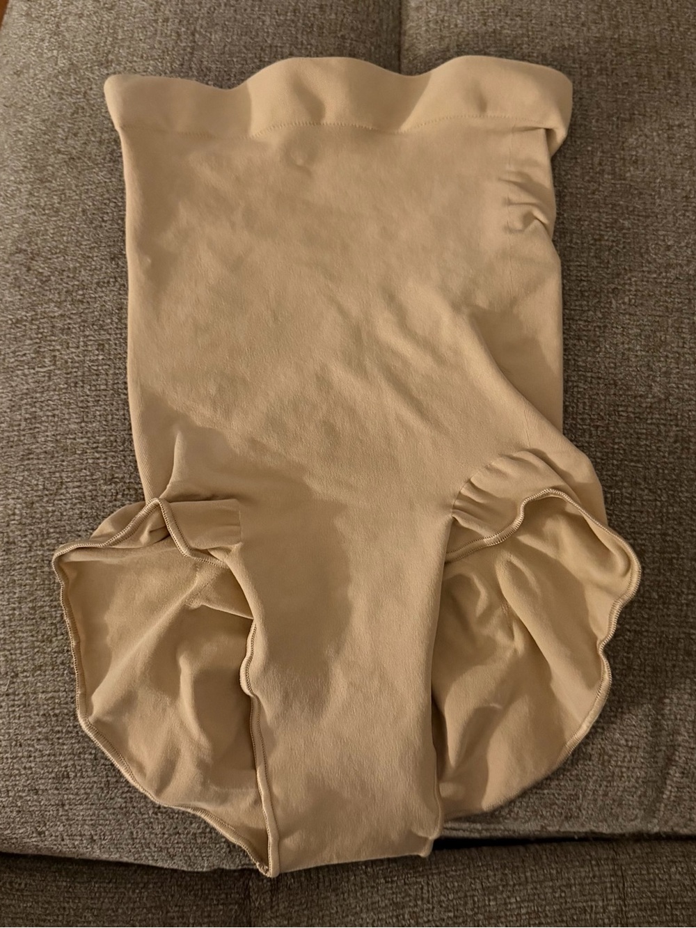 SKIMS Beige High-Waist Ruffle-Trim Shapewear Brief